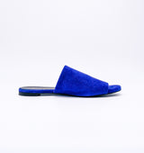 Robert Clergerie Blue Suede Slide Sandals, 37.5 Accessory arcadeshops.com