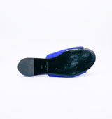 Robert Clergerie Blue Suede Slide Sandals, 37.5 Accessory arcadeshops.com