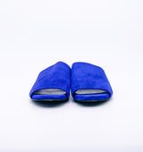 Robert Clergerie Blue Suede Slide Sandals, 37.5 Accessory arcadeshops.com
