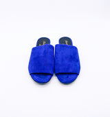 Robert Clergerie Blue Suede Slide Sandals, 37.5 Accessory arcadeshops.com