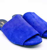 Robert Clergerie Blue Suede Slide Sandals, 37.5 Accessory arcadeshops.com