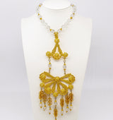 Crystal Fringed Pendant Necklace Jewelry arcadeshops.com