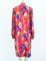 La Mendola Silk Leaf Print Dress Dress arcadeshops.com