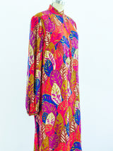 La Mendola Silk Leaf Print Dress Dress arcadeshops.com