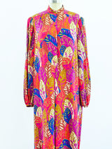 La Mendola Silk Leaf Print Dress Dress arcadeshops.com