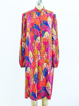La Mendola Silk Leaf Print Dress Dress arcadeshops.com