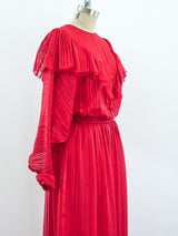 Christian Dior Red Silk Two Piece Set Dress arcadeshops.com