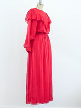 Christian Dior Red Silk Two Piece Set Dress arcadeshops.com