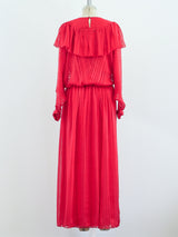 Christian Dior Red Silk Two Piece Set Dress arcadeshops.com