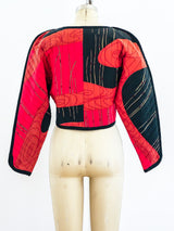 1980's Quilted Silk Cropped Jacket Jacket arcadeshops.com