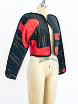1980's Quilted Silk Cropped Jacket Jacket arcadeshops.com