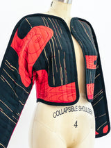 1980's Quilted Silk Cropped Jacket Jacket arcadeshops.com