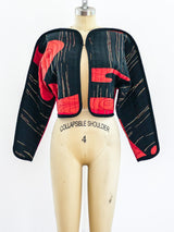 1980's Quilted Silk Cropped Jacket Jacket arcadeshops.com