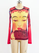 Vivienne Tam Buddha Face Mesh Top Top arcadeshops.com