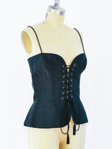 Yves Saint Laurent Lace-up Bustier Top arcadeshops.com