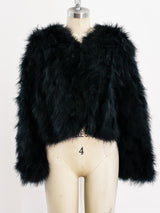 Black Marabou Feather Jacket Top arcadeshops.com