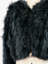 Black Marabou Feather Jacket Top arcadeshops.com