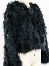 Black Marabou Feather Jacket Top arcadeshops.com