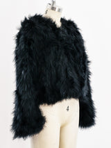 Black Marabou Feather Jacket Top arcadeshops.com