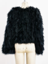 Black Marabou Feather Jacket Top arcadeshops.com