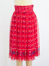 Christian Dior Silk Chiffon Printed Skirt Bottom arcadeshops.com
