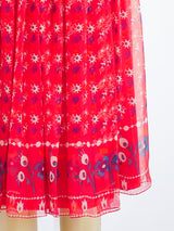 Christian Dior Silk Chiffon Printed Skirt Bottom arcadeshops.com
