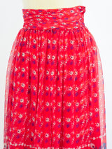 Christian Dior Silk Chiffon Printed Skirt Bottom arcadeshops.com
