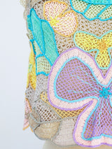 Pastel Floral Crochet Crop Top Top arcadeshops.com