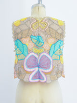 Pastel Floral Crochet Crop Top Top arcadeshops.com
