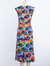 1950's Basket Print Day Dress Dress arcadeshops.com