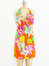 Geoffrey Beene Floral Silk Halter Mini Dress arcadeshops.com