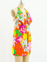 Geoffrey Beene Floral Silk Halter Mini Dress arcadeshops.com