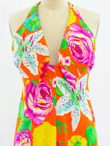 Geoffrey Beene Floral Silk Halter Mini Dress arcadeshops.com