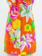 Geoffrey Beene Floral Silk Halter Mini Dress arcadeshops.com