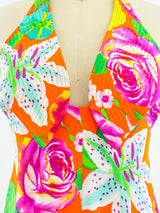 Geoffrey Beene Floral Silk Halter Mini Dress arcadeshops.com
