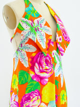Geoffrey Beene Floral Silk Halter Mini Dress arcadeshops.com