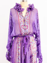 Silk Chiffon Purple Printed Dress Dress arcadeshops.com