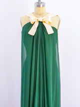 Silk Chiffon Gown with Satin Bow Dress arcadeshops.com