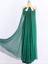 Silk Chiffon Gown with Satin Bow Dress arcadeshops.com