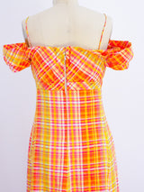 Malcolm Starr Seersucker Check Maxi Dress Dress arcadeshops.com