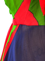 Pauline Trigere Colorblocked Chiffon Tank Dress Dress arcadeshops.com