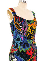 Bob Mackie Beaded Floral Tank Dress Dress arcadeshops.com