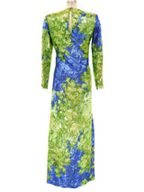 1989 Yves Saint Laurent Metallic Floral Gown Dress arcadeshops.com