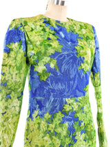 1989 Yves Saint Laurent Metallic Floral Gown Dress arcadeshops.com