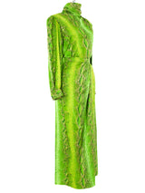 Yves Saint Laurent Snake Printed Silk Ensemble Suit arcadeshops.com