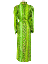 Yves Saint Laurent Snake Printed Silk Ensemble Suit arcadeshops.com