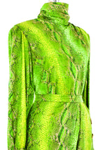 Yves Saint Laurent Snake Printed Silk Ensemble Suit arcadeshops.com