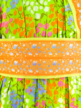 Oscar de la Renta Belted Floral Chiffon Maxi Dress Dress arcadeshops.com