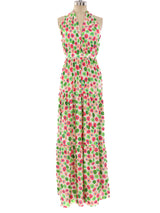 Oscar de la Renta Dot Printed Halter Dress Dress arcadeshops.com