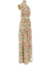 Oscar de la Renta Dot Printed Halter Dress Dress arcadeshops.com